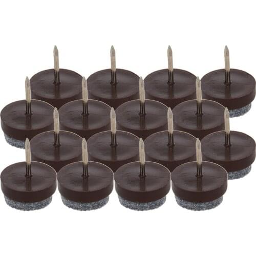 MroMax Hot Felt Foot Nails CB-14 Plastic+Metal White/Brown/Black 20mm Felt Nails Total Height 24mm Cap Height 9mm 16/26/36/46pcs