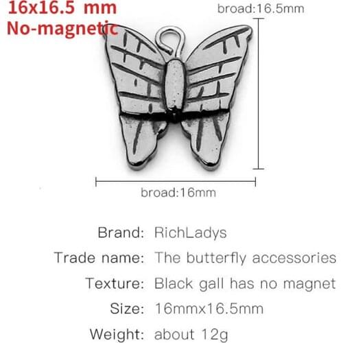 Natural Hematite 16x16.5mm Butterfly Loose Charms Luck Blessing Change Destiny for Jewelry Making DIY Bracelet Necklace Earring