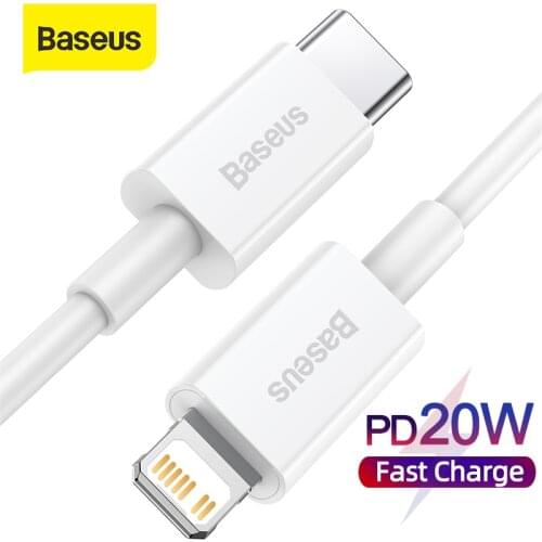 Baseus USB C Cable For iPhone 12 12 Pro Max Data Charging USB Cable PD 20W Fast Charge Cable For iPhone 11 Pro Type C Wire Code