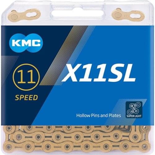 KMC Bicycle 11 Speed Chain W/ Original MissingLinks Connectors X11 Series X Bridge Optional Silver Golden Hollow Plates / Pin
