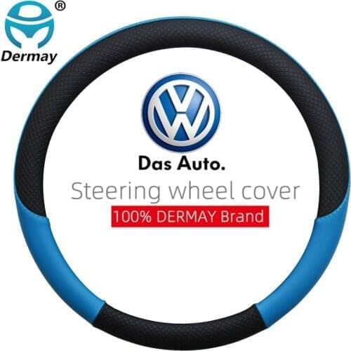 100% DERMAY Brand Leather Car Steering wheel Cover for VW Golf 4 MK4 Gti Auto interior Accessories