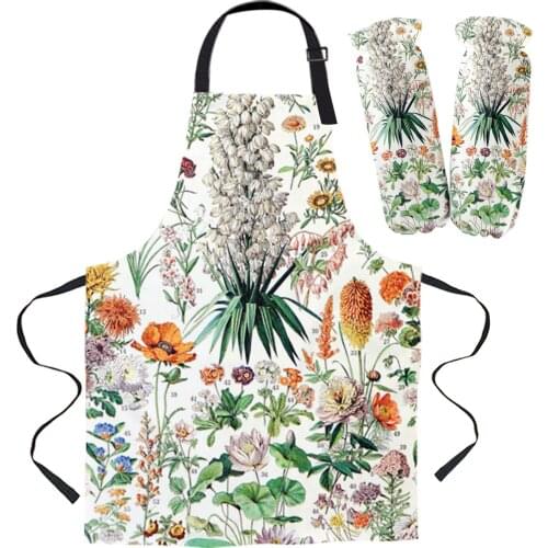 Adolphe Millot Fleurs French Vintage Poster Apron Kitchen baking accessories Cooking Apron Kitchen Aprons for Woman