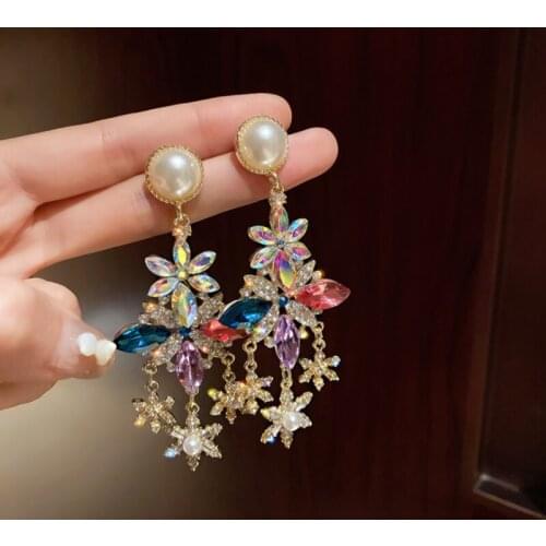 Summer new personality creative flower pendant earrings luxury fashion casual banquet party earrings for women