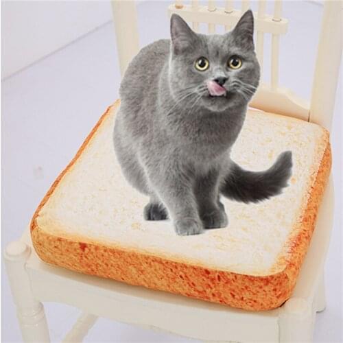 Microblogging with the paragraph cute real life toast bread slices cushions, cat special bread-type cushion cartoon around