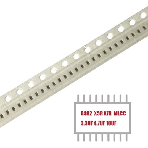 MyGroup Asia 100PCS X5R X7R 3.3UF 4.7UF 10UF 0402 SMD capacitor MLCC Chip Multilayer Ceramic Capacitor in Stock