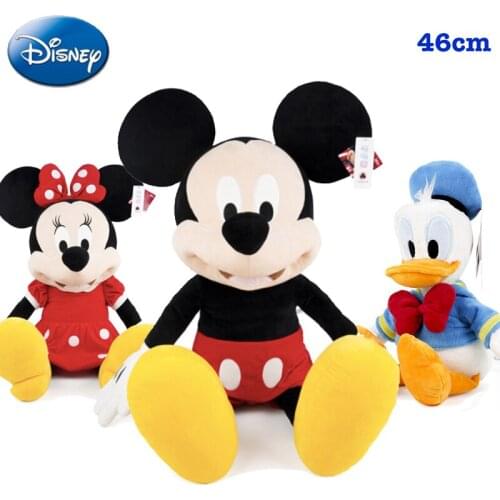 46cm Disney Mickey Mouse Minnie Donald Duck Plush Toy Soft Cartoon Duck Mouse Stuffed dolls Birthday Christmas Gift for Kids