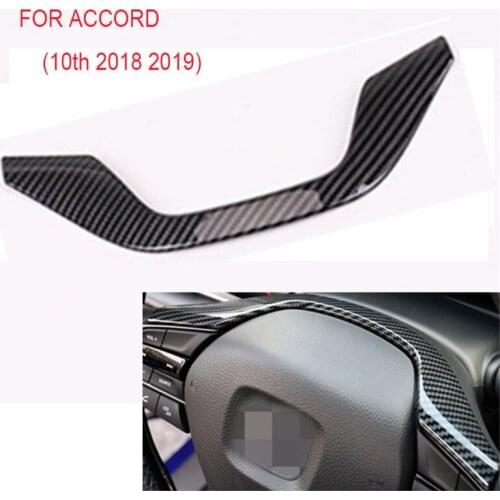 Carbon Fiber ABS Sticker Car Styling Interior Steering Wheel Buttons Cover Trim Frame Decal Fit For Honda for Accord 2018