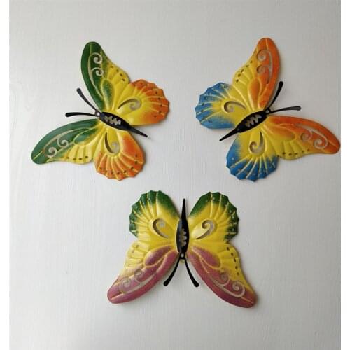 Butterfly Shaped Wall-mounted Decoration for Garden/ Courtyard Multicolor Wall Hanging Artwork