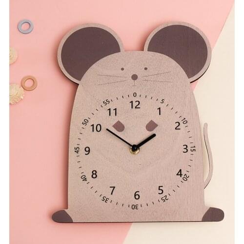 New Trend Lab Bamboo Wall Clock Childrens Room Kindergarten Creative Animal Owl Wall Clock Cute Cartoon Decorative Clock