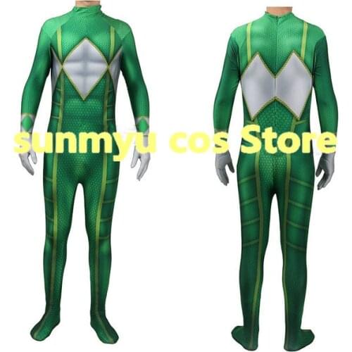 Customize,Free Shipping! Kyoryu Sentai Zyuranger Green Cosplay Costume,Custom Size Halloween