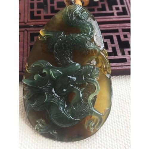 Natural 7A xiuyu jade A handcarved unique dragon jade pendant jadeite jade necklace women pendants men jewelry jade necklaces