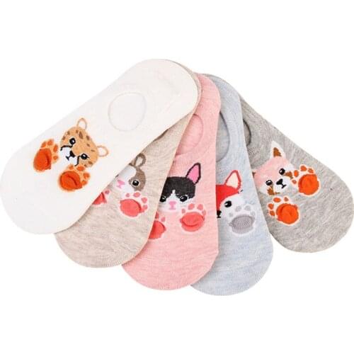 5Pairs/10Pcs Summer Cute Comfort Cotton Bamboo Fiber Girl Womens Socks Ankle Low Female Invisible Color Girl Sock Hosiery Meias