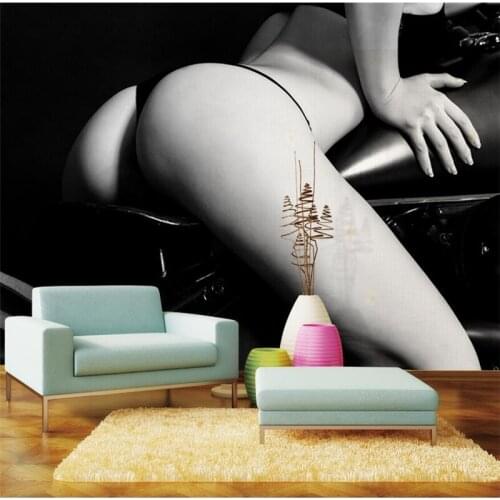 Wellyu papel de parede para quarto Custom wallpaper Lying on the motorcycle sexy beauty wall decoration painting tapety