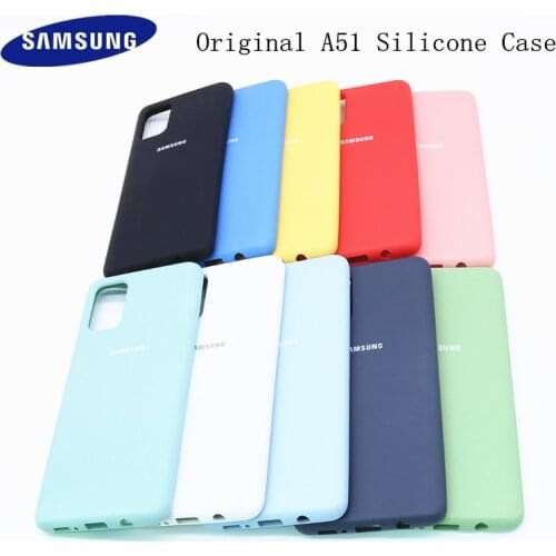 Original Samsung A51 Liquid Silicone Case Soft-Touch Silky Finish Protective Phone Cover For Galaxy a51 a 51 A515F & Logo