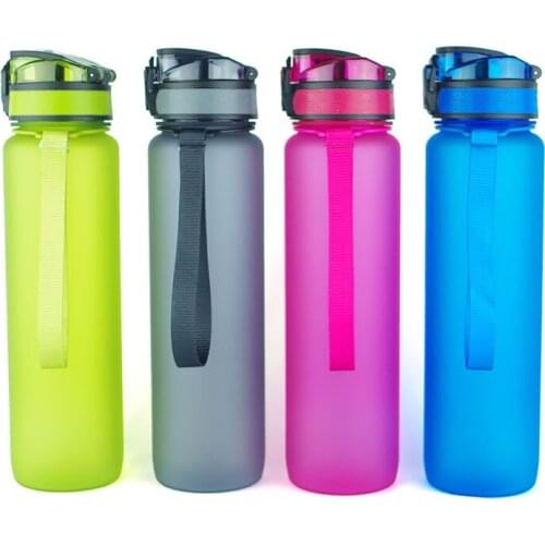 Transparent Frosted Sports Fitness Water Bottle Outdoor Portable Water Pots Kettles Tritan Water Bottles Space Cups 1000ml