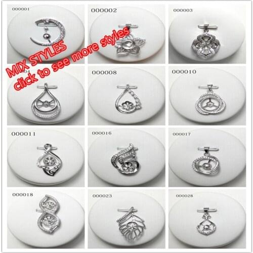 MIX STYLES Pendant Mountings Findings Pendant Settings Jewelry Parts Fittings Base Accessories for Akoya Edison Pearls Beads