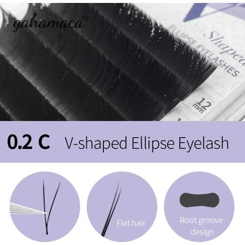 GAHAMACA V Shape Eyelash Extension Soft Easy Fan YY False Lashes Volume Fake Lash Premium Natural Individual Lashes Mink