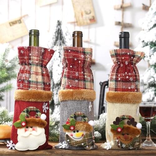 1PC Multi Style Snowman/Santa Claus Christmas Bottle Sets Wine Bottle Cover Holder For Christmas Party/Table Decoration Supplies