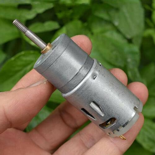 DC 6V-24V Electric Motor 1000RPM Large Torque Gear Reducer Motor ZGA25B-385 Low Speed Full Metal Gearbox Motor Threaded Shaft
