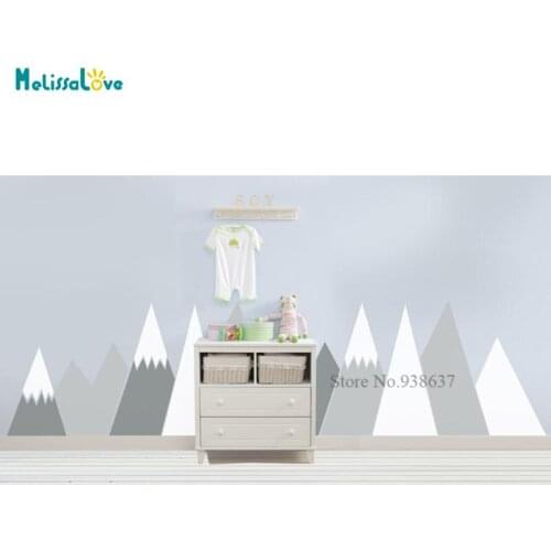 Woodland Headboard Mountains Wall Sticker Decal Nursery Crib Kid Toddler Peel and Stick Removable Vinyl Poster BB867