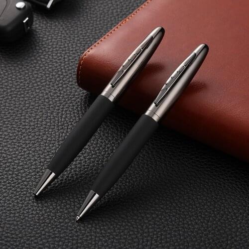 Guoyi C015 ballpoint pen revolving core metal leather high-end business office gifts and corporate logo custom signature pen