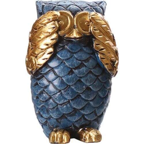 Modern Simple Resin Owl Statue Adornment Home Decoration Artistic Craft Figurine Gift for Living Room Bedroom