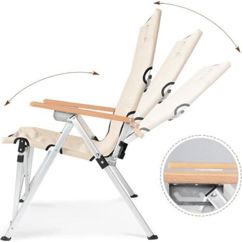 In Stock Outdoor Folding Portable Camping Chair Wooden Ultralight Fishing Chairs Adjustable Home Relax Moon Chaise Lounge