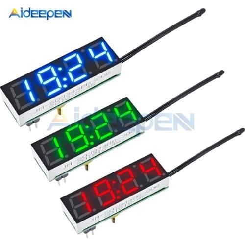 Red Blue Green 3 In 1 LED DS3231 DS3231SN Digital Clock Temperature Voltage Module Time Thermometer Voltmeter Board DC 5V-30V
