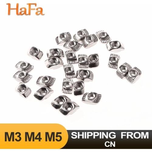 10/20/50/100PCS M3 M4 M5 for 20 Series T-Slot T-nut Sliding T Nut Hammer Head Drop In Nut Connector Aluminum Extrusion Profile