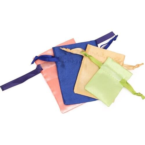 High quality satin cheap drawstring bag satin fabric jewelry drawstring bag wholesale custom gift bag for jewelry hair ring gift