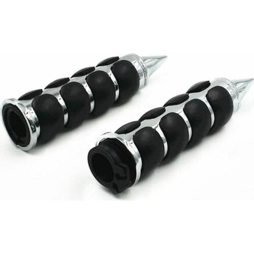 Billet Metal Rubber Spike 1"25mm Handlebar Hand Grips For Honda VN VT Kawasaki Suzuki Yamaha Harley Chopper Street