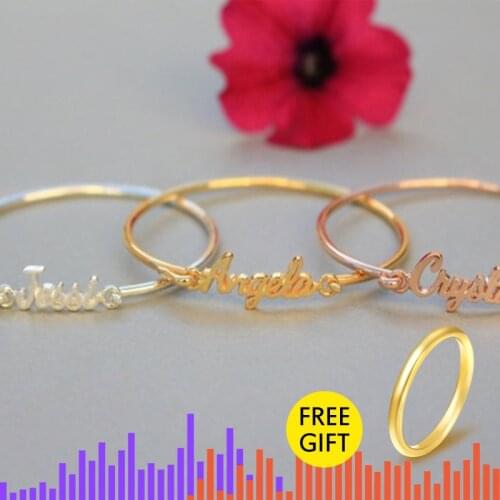 Custom Name ID Bar Bracelet Charms Handmade Women Bracelet Gold Stainless Steel Love Message Customized Gift Friendship gift bff