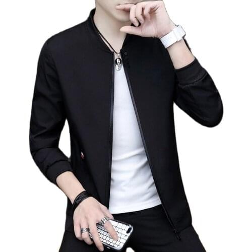 M-4XL 2021Autumn Cotton Jacket Men Slim Casual Baseball Jackets For Men Stand Collar With Zipper Coat Homme Fashion Men Clothing