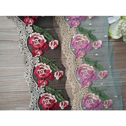 1Yard Black Lace Trim Mesh Tulle Underwear Clothes Accessories Sewing Materials Lingerie Bra Fabric 11cm Width 2021