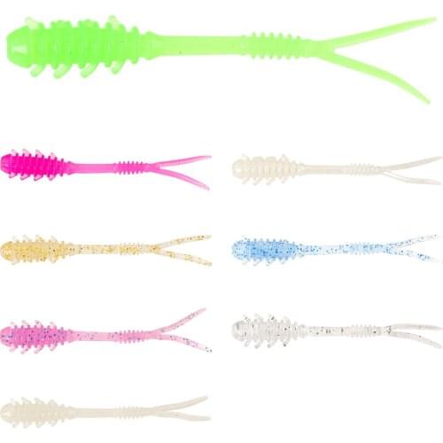 10pcs/lot New 5.3cm 0.4g Small Plastic Vibe Bait Bass Craw Trout Realistic Fishing Soft Lures