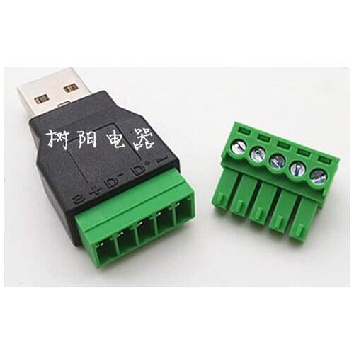 10pcs Connector USB solderless plug USB male and female transfer terminal plug USB connector head