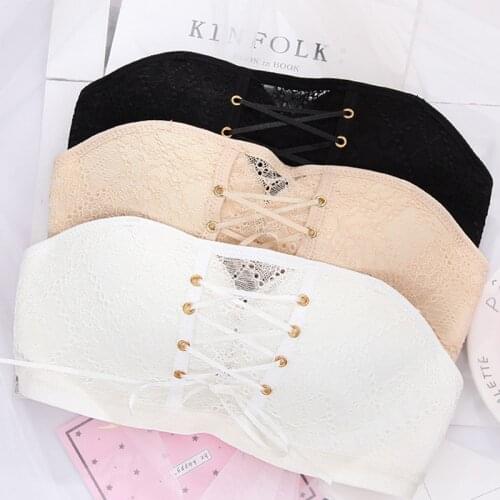 2021 Womens Cotton Underwear Sexy Lace Bra Fashion Push Up Invisible Bra Female Strapless Comfort Underwear Sexy Lingerie