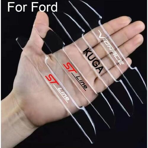 4pcs car door anti-collision strip decoration modification For Ford STLine VIGNALE KUGA Auto Accessories car styling
