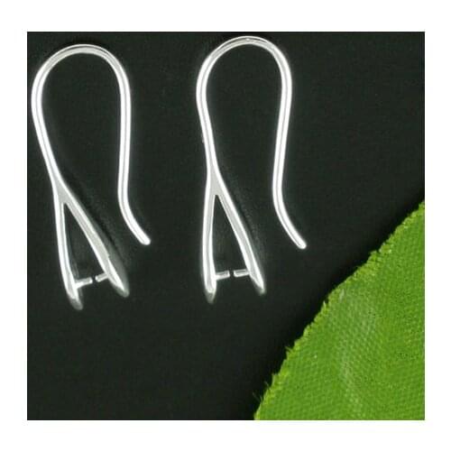 8SEASONS 5 Pairs SP Ear Wire Hooks 25x13mm Nickel FREE (B07178)