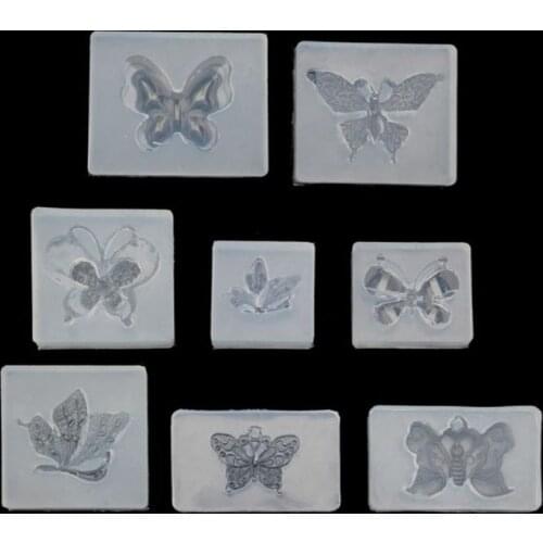 8Pcs Butterfly Silicone Resin Molds Butterfly Earring Necklace Pendant DIY Mold