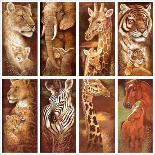 Full diamond 5D animal diamond painting tiger lion elephant DIY diamond embroidery kit home decoration gift