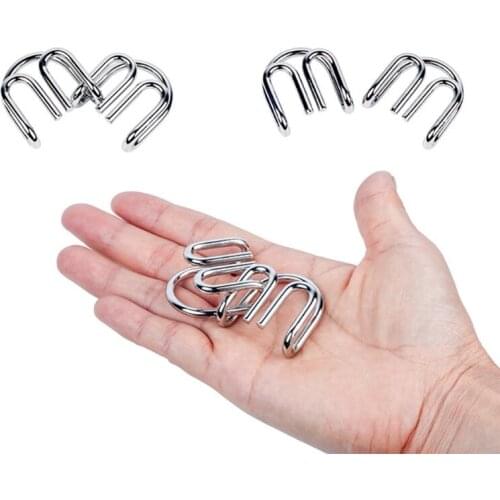 Butebuy 30Pcs Metal Wire Puzzle Set IQ Mind Brain Teaser Link Unlock Interlock G