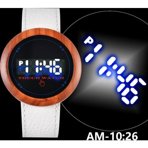 Women Watch Student LED Electronic Digital Watch Wood Watch Student Outdoor Multifunction Sports Watch Wooden Ladies Watch