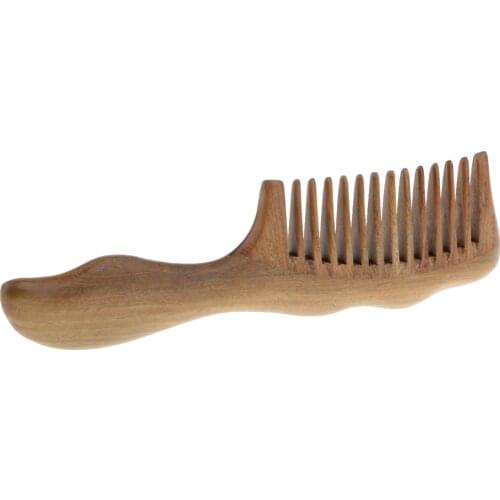 Pro Wooden Hair Brush Wood ,Green Sandalwood Wide Tooth Comb ,Anti-Static Pocket Scalp Massage Brush
