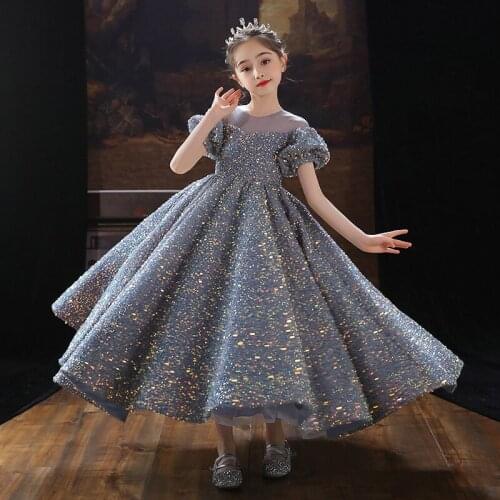 Wedding Dress for Girls Elegant Bridesmaid Lace Tulle Suspender Skirt Evening Gowns Girl Dresses