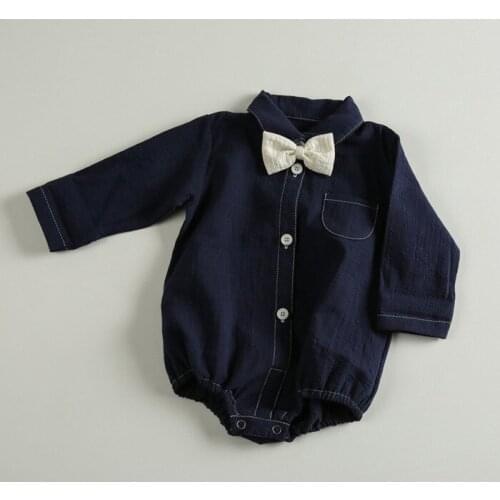 Infant Baby Boy Girl Clothes Necktie Baby Girl Jumpsuits Kids Baby Costume 0-24M Spring Autumn Baby Boy Long Sleeve Bodysuit