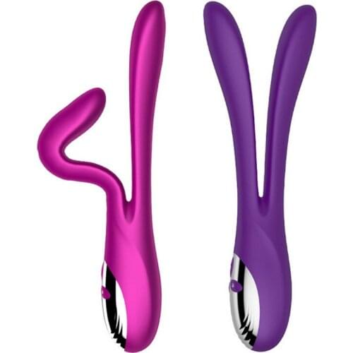New Vibrating Double-end biforked Vibrator Rock Sex Toys Females Women Vaginal Clitoral Stimulator G-Spot Sex Products ST548