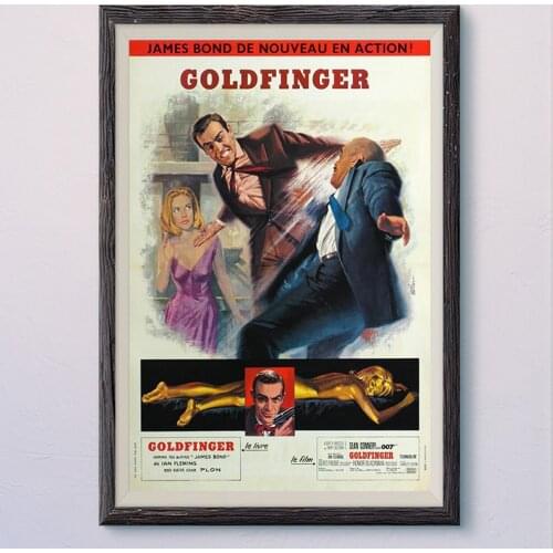 N117 GOLDFINGER (2) Vintage Classic Movie Wall Silk Cloth HD Poster Art Home Decoration Gift