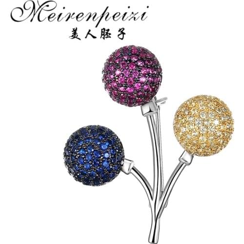 Meirenpeizi New Design Exquisite Enamel Colorful Balloon Brooches Retro Pin Collar Badge For Women Jewelry