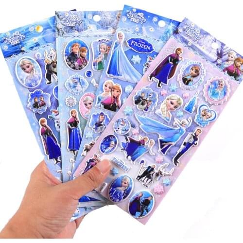 Disney Frozen Stickers Cartoon Anime Figure Elsa Anna Olaf Girl Toys Multifunctional Bubble 3d Sticker Kids Birthday Toys Gifts